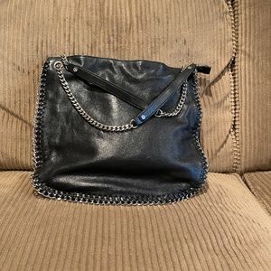 Michael Kors Chelsea Chain Link Leather Handbag Black